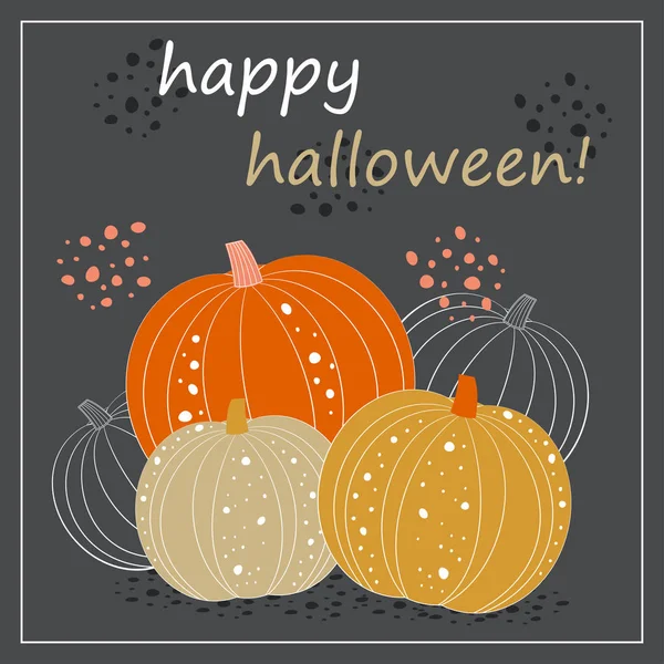 Tarjeta de calabaza de Halloween lindo — Vector de stock