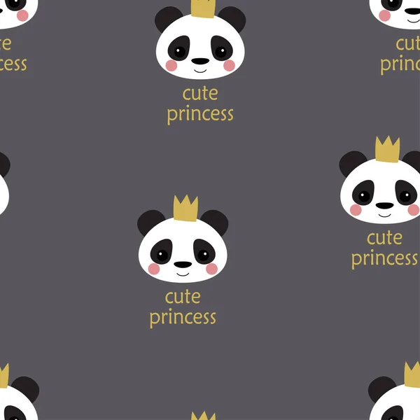 Mignon modèle princesse panda — Image vectorielle