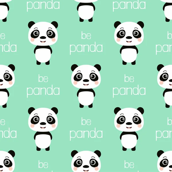 Schattige panda naadloze patroon — Stockvector