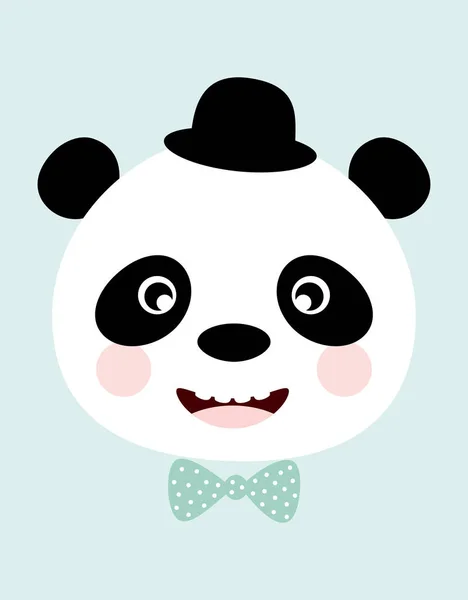 Şapkalı komik panda — Stok Vektör