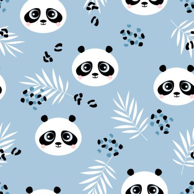 Sevimli panda seamless modeli