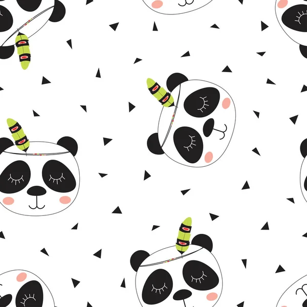 Μοτίβο του χαριτωμένο φυλή Panda — Διανυσματικό Αρχείο