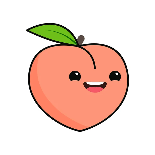 Persika frukt ikonen. — Stock vektor