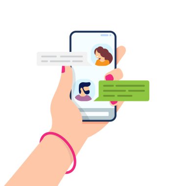 Kız ve erkek arkadaşlar haberci sohbet