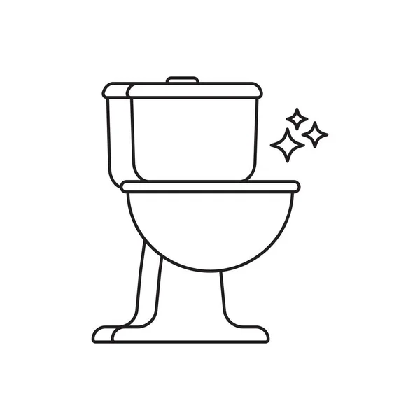 Toilet reiniging lineair pictogram — Stockvector
