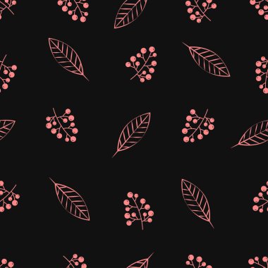 çilek dalları ile dikişsiz desen