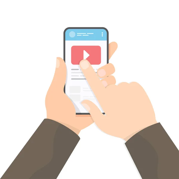Oglądanie wideo ze smartfonem — Wektor stockowy