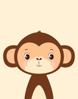 kartı ile sevimli maymun