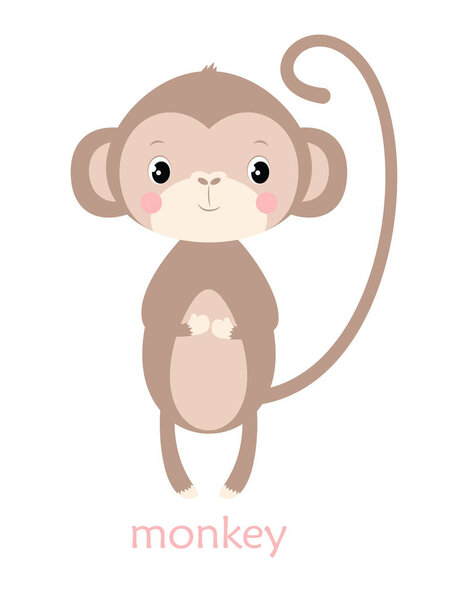 card with cute monkey