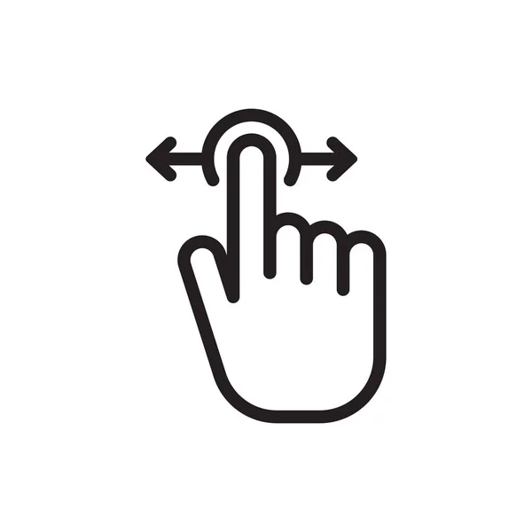 Deslizar la mano icono, desplazamiento horizontal — Vector de stock