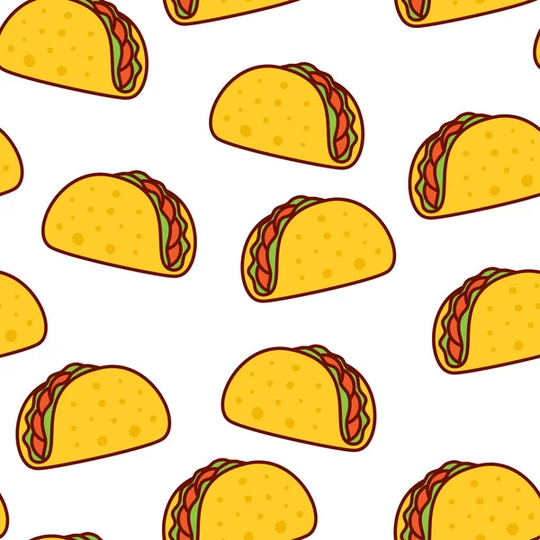 Tacos seamless pattern. Mexican food — Stock Vector