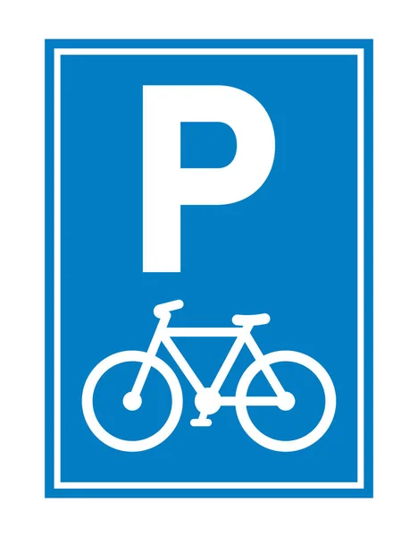 Sinal de estrada. Estacionamento de bicicleta — Vetor de Stock