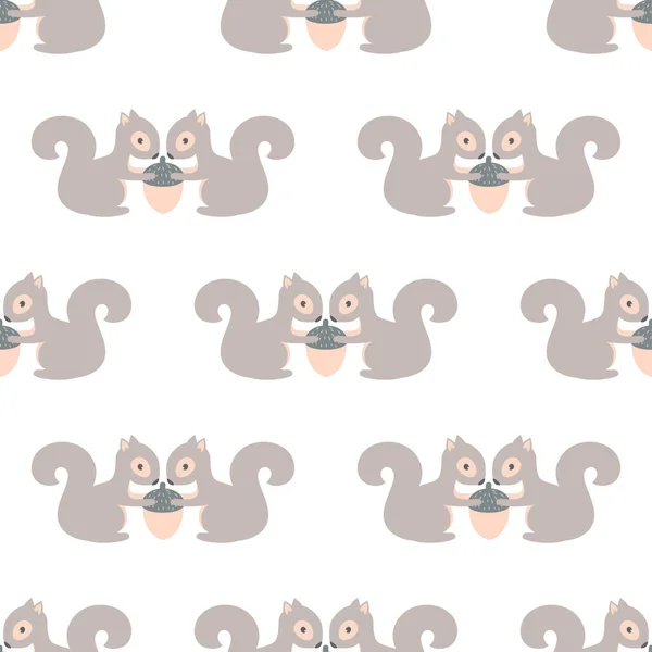 Simple pattern with squirrels — Stock Vector