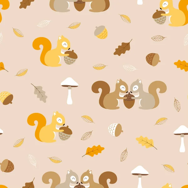 Simple pattern with squirrels — Stock Vector