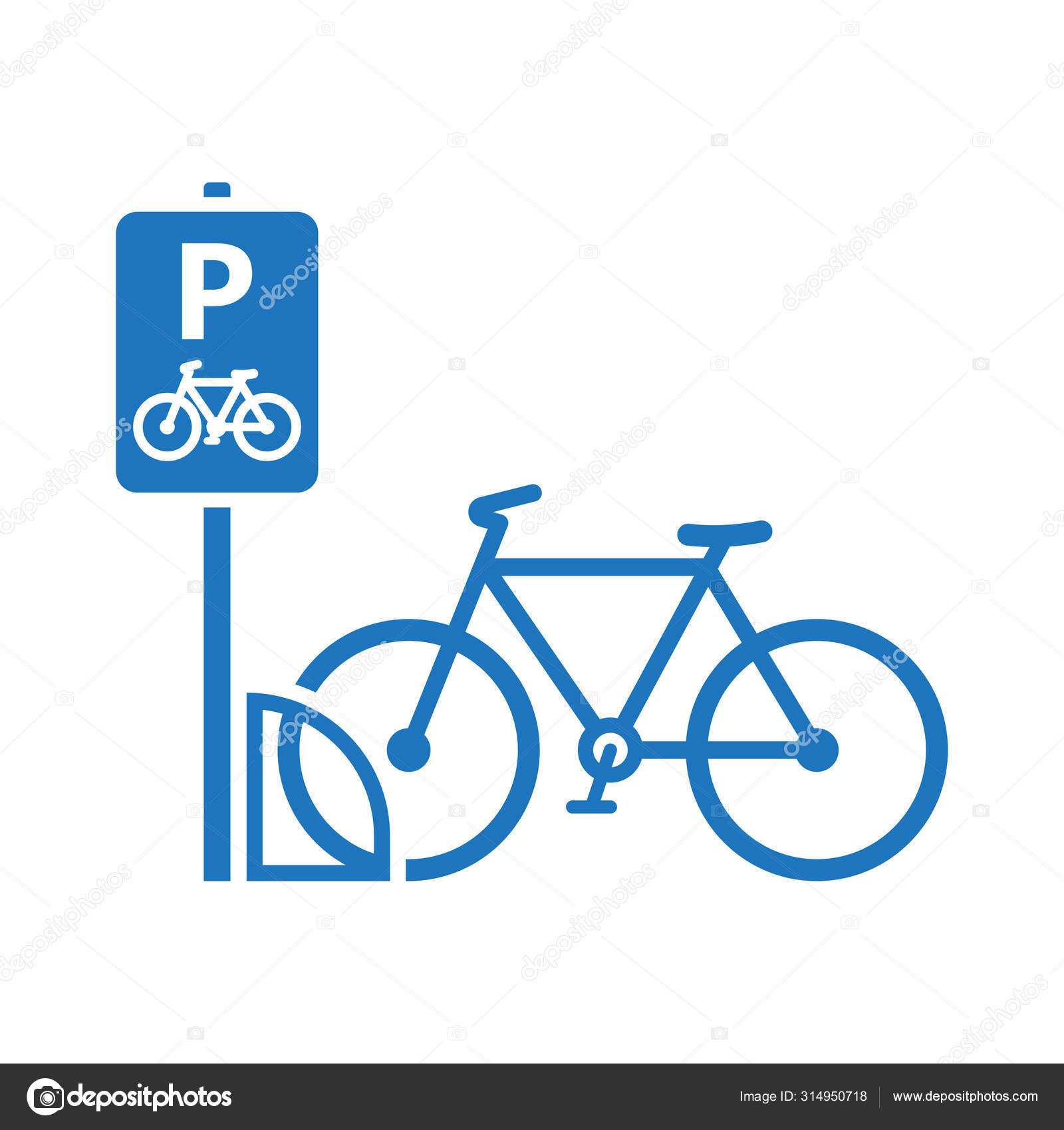Verkehrszeichen. Fahrradabstellplätze lizenzfreie