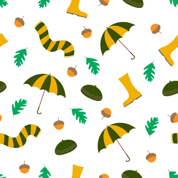 Autumn seamless pattern rainy season — Stock Vector