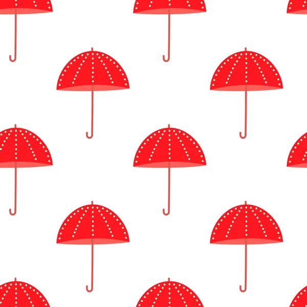 Seamless pattern with red umbrellas — Stock Vector