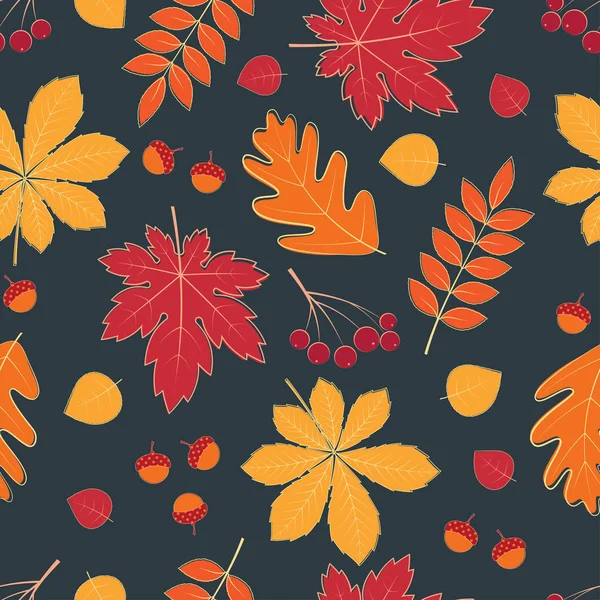 Leaf pattern color warm autumn — Stock Vector