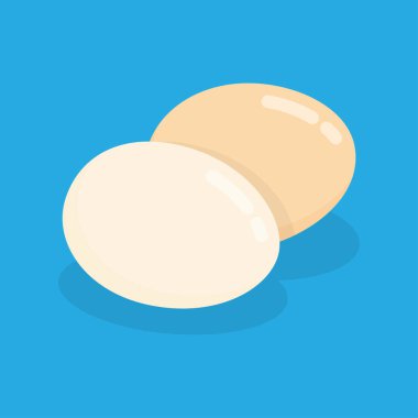 Gölgeli tavuk yumurtaları, tavuk yumurtası kahvaltısı. Vektör illüstrasyonu.