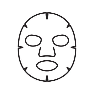 Yüz maskesi kozmetik. Hyaluronik asit beyaz maskesi. Kozmetik ve sağlık hizmetleri. Beyaz arkaplanda izole edilmiş vektör illüstrasyonu.