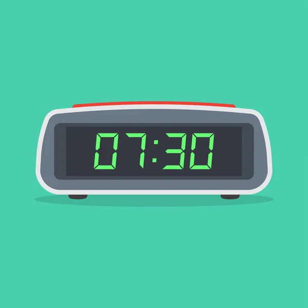 Reloj Despertador Digital Reloj Despertador Electrónico Ilustración Vectorial Aislada Sobre — Vector de stock