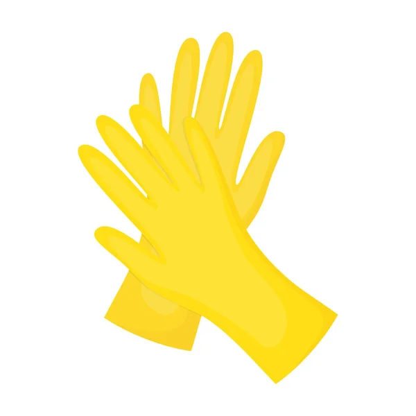白いベクトル図皿洗浄手袋黄色の手袋で隔離された手袋を掃除 — ストックベクタ