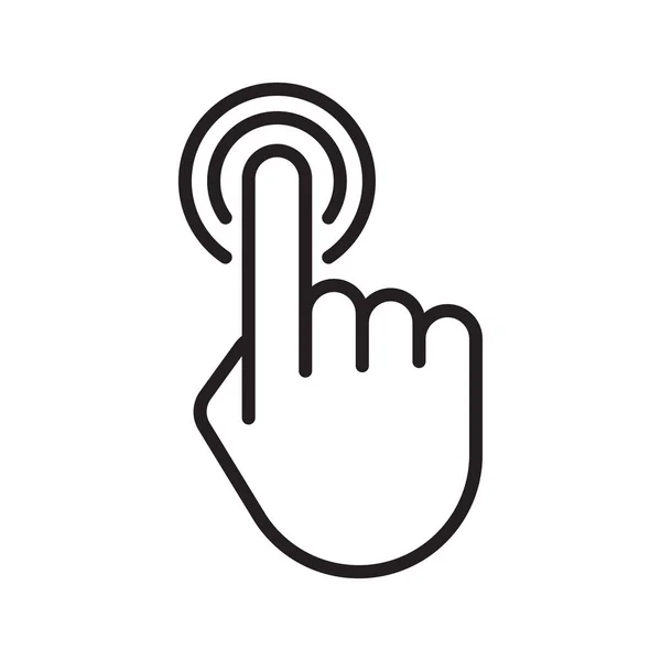 Εικονίδιο Διπλής Γραμμής Άγγιγμα Δαχτύλου Σύμβολο Δείκτη Δρομέα Εικονογράφηση Διανύσματος — Διανυσματικό Αρχείο