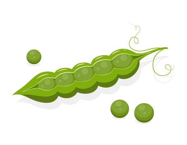 Λοβό Από Πράσινα Μπιζέλια Εικονίδιο Pod Καρτούν Μπιζέλι Διανυσματική Απεικόνιση — Διανυσματικό Αρχείο