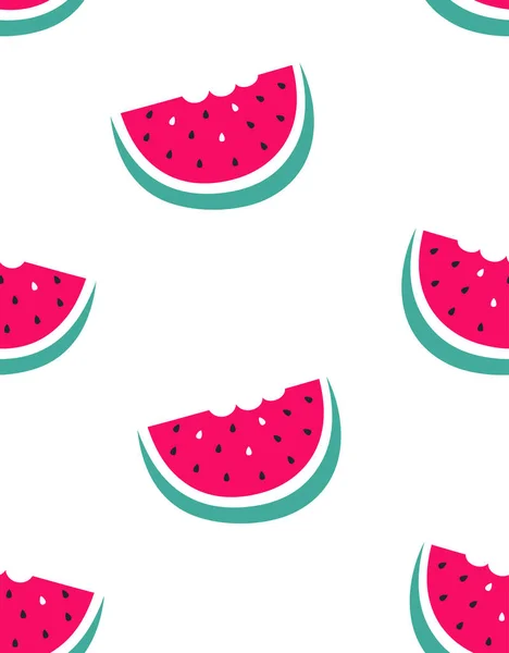 Vektor Tropischen Früchten Hintergrund Mit Wassermelone Sommerfrucht Nahtlose Muster — Stockvektor