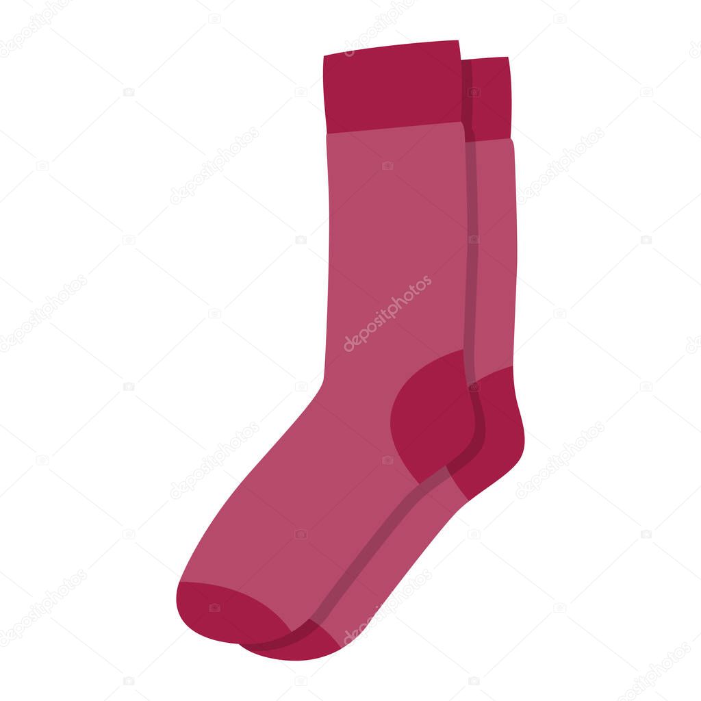Woolen man and woman socks. Isolated on a white background. Vector illustration