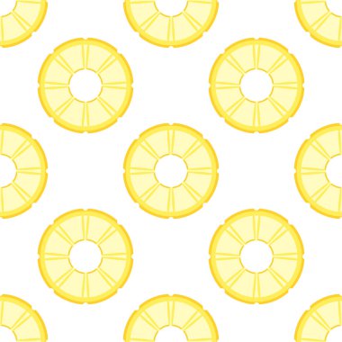 Beyaz, organik, sağlıklı meyve arka planında izole edilmiş ananas dilimli kusursuz desen.