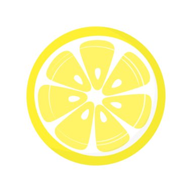 limon dilimi vektör çizimi beyaz arkaplanda izole edilmiş, taze ekşi vektör limon simgesi
