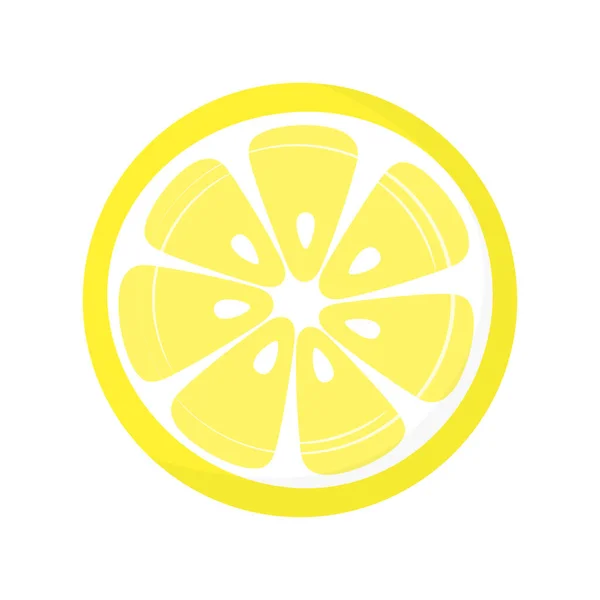 Limon Dilimi Vektör Çizimi Beyaz Arkaplanda Izole Edilmiş Taze Ekşi — Stok Vektör