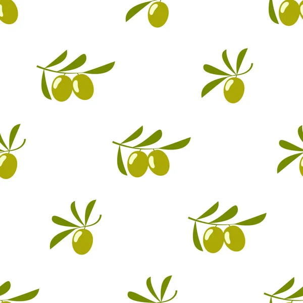 Вкусные Зеленые Оливки Листьями Белом Фоне Векторные Иллюстрации Оливковых Ветвей — стоковый вектор
