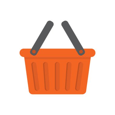 Alışveriş sepeti ikonu. Boş alışveriş sepeti beyaz arka planda izole edilmiş. vektör illüstrasyonu