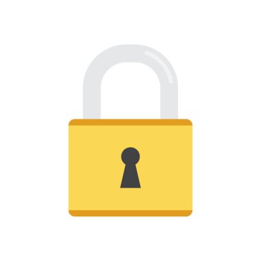 Asma kilit simgesi. Beyaz arkaplanda izole edilmiş vektör illüstrasyonu.