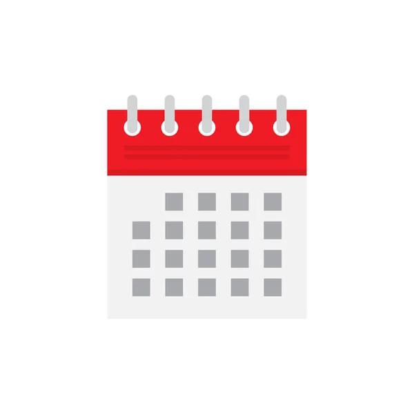 Calendário Ícone Plano Data Dia Evento Agenda Ilustração Vetorial Isolada — Vetor de Stock