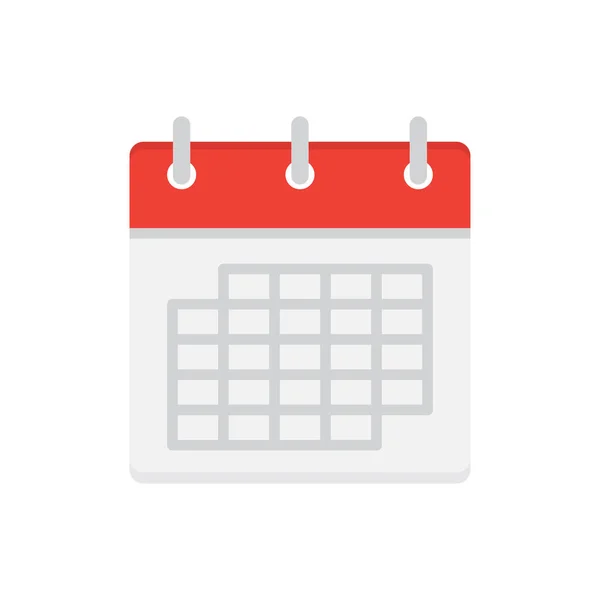 Kalender Flaches Symbol Datum Tag Ereignis Zeitplan Vektor Illustration Isoliert — Stockvektor