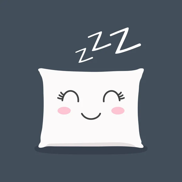 Sleeping Pillow Closed Lashes Sleeping Zzz Relax Sleep Icon Pillow — Stock Vector