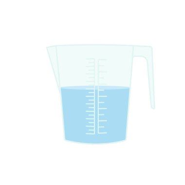 Mutfak ölçü kabı. Vektör illüstrasyonu beyaz arkaplanda izole edildi