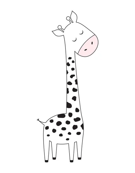 Girafe Dans Style Scandinave Isolé Sur Fond Blanc Illustration Vectorielle — Image vectorielle