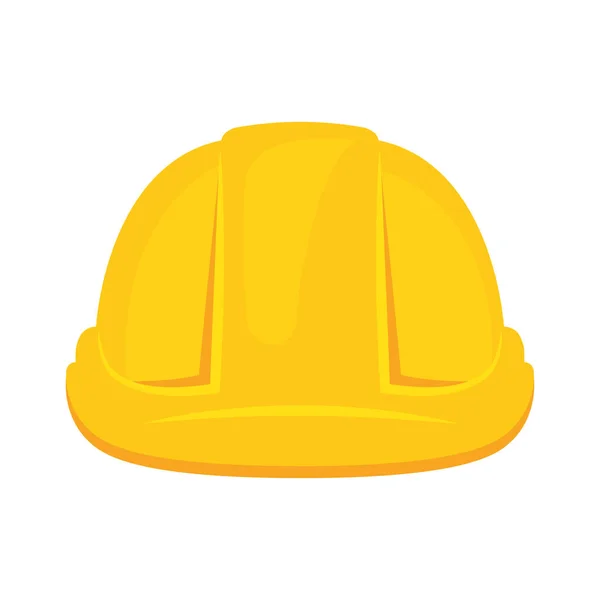 Yellow Construction Helmet Safety Helmet Icon Vector Illustration Isolated White — Stock Vector