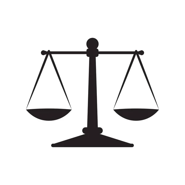 Κλίμακα Εικονίδιο Δικαιοσύνης Απομονώνονται Λευκό Φόντο Εικονογράφηση Διανύσματος — Διανυσματικό Αρχείο