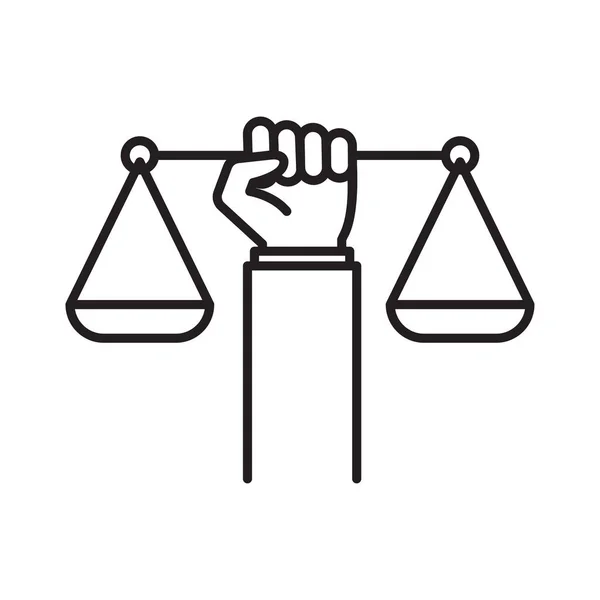 Икона Гражданских Прав Концепция Закона Справедливости Вес Весит Справедливость Держит — стоковый вектор