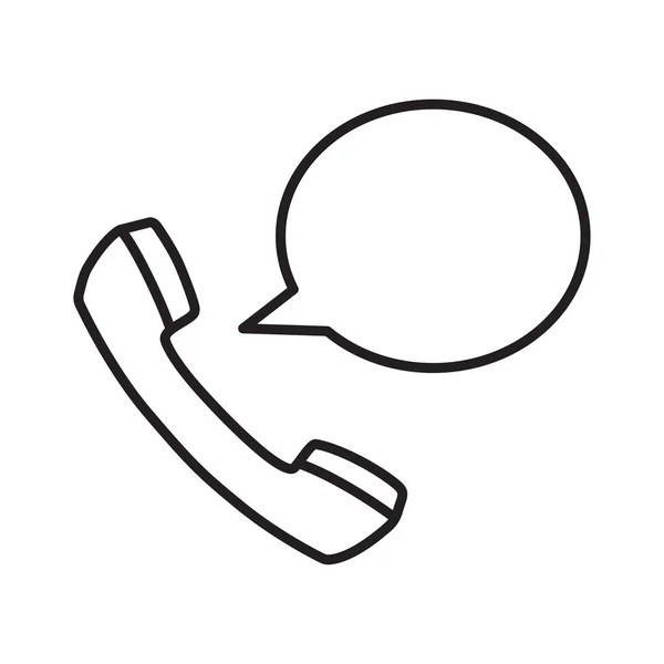 Icono Del Teléfono Que Habla Con Una Simple Línea Negra — Archivo Imágenes Vectoriales