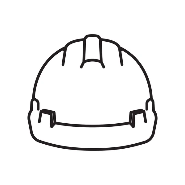 Icône Casque Sécurité Bâtisseur Casque Équipement Protection Pictogramme Linéaire Illustration — Image vectorielle