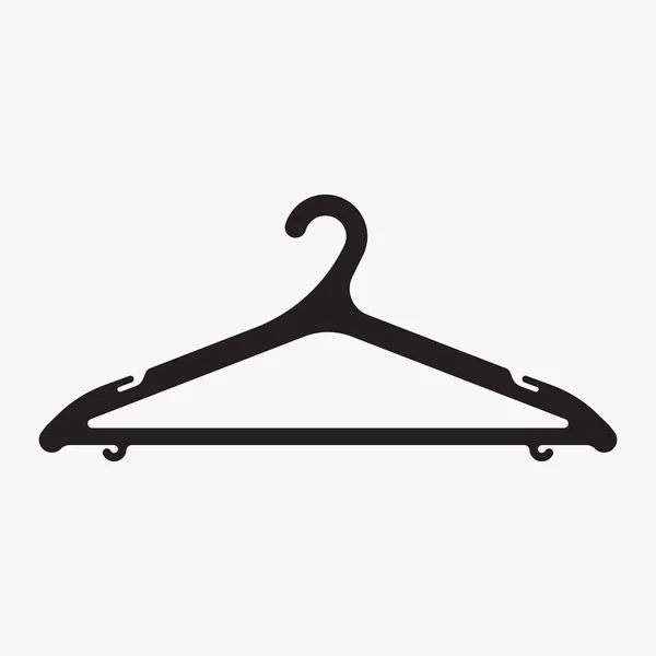 Black Plastic Clothes Hanger Isolated White Background Vector Illustration — Stock Vector