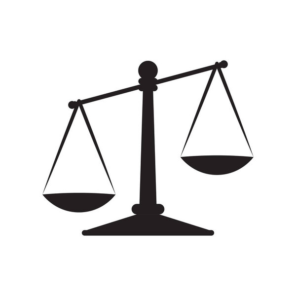 Scales justice icon isolated on white background. Vector Illustration