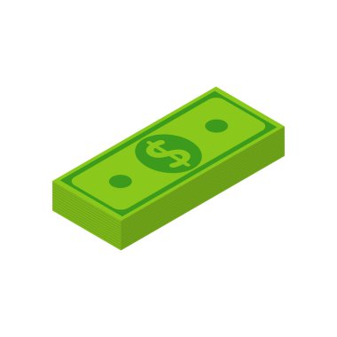 Yığınla para. Nakit para paketi ikonu. Büyük para konsepti. Vektör illüstrasyonu.