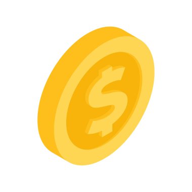 Isome altın sikke ikonu. Vektör illüstrasyonu beyaz arkaplanda izole edildi